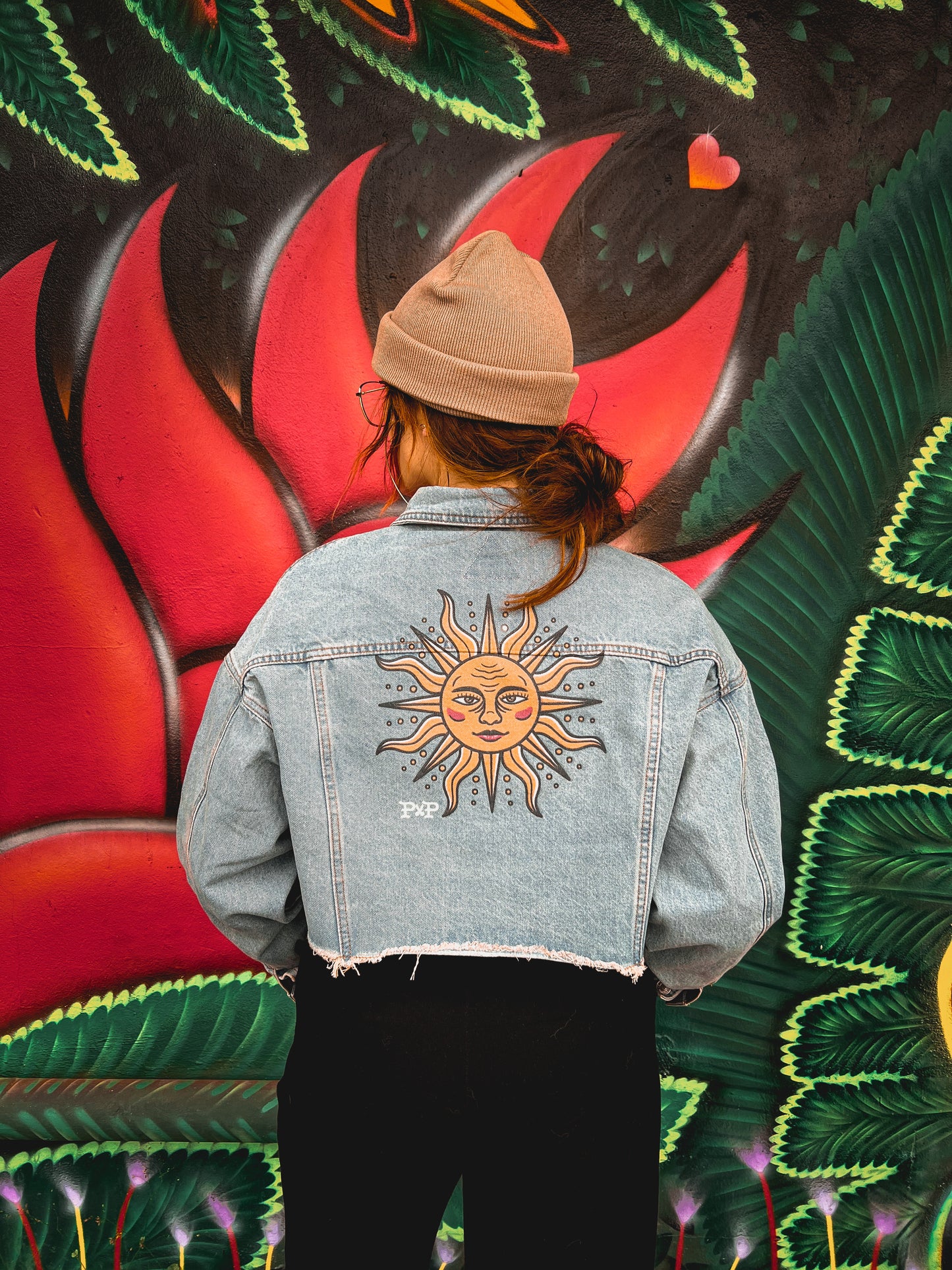 The Sun cropped light wash denim jacket